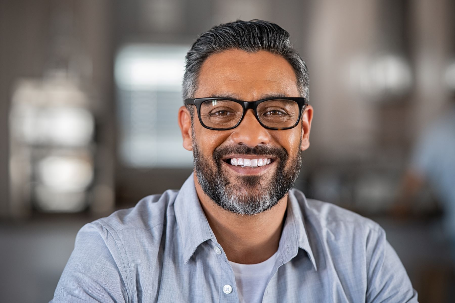 Man happy with successful hair transplant