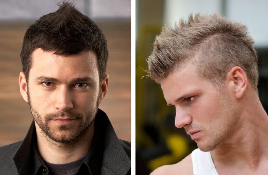 Men wearing a faux hawk