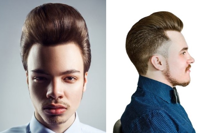 Men wearing a pompadour hairstyle