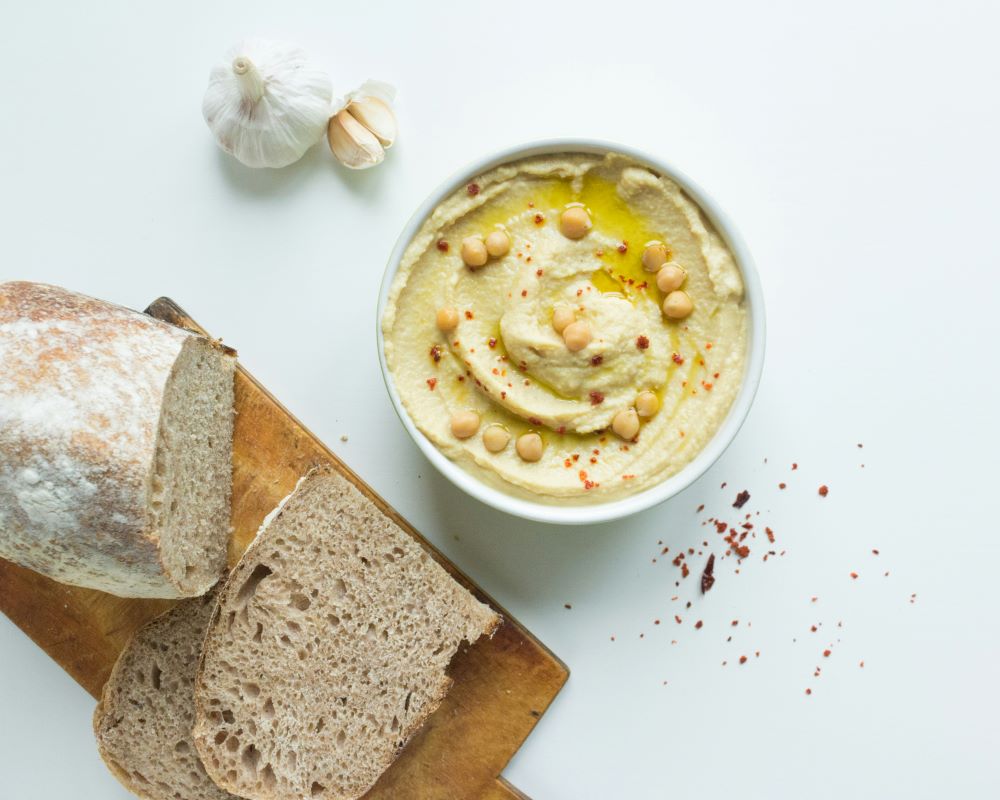 hummus and bread