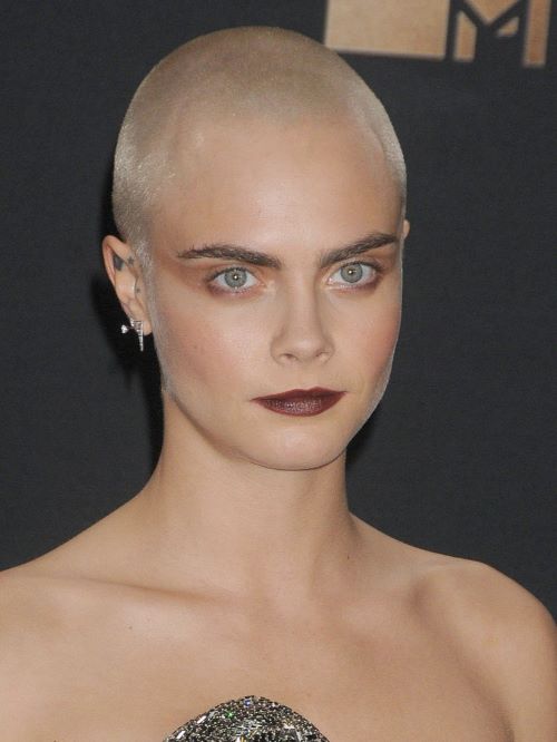 stylish female buzz cut