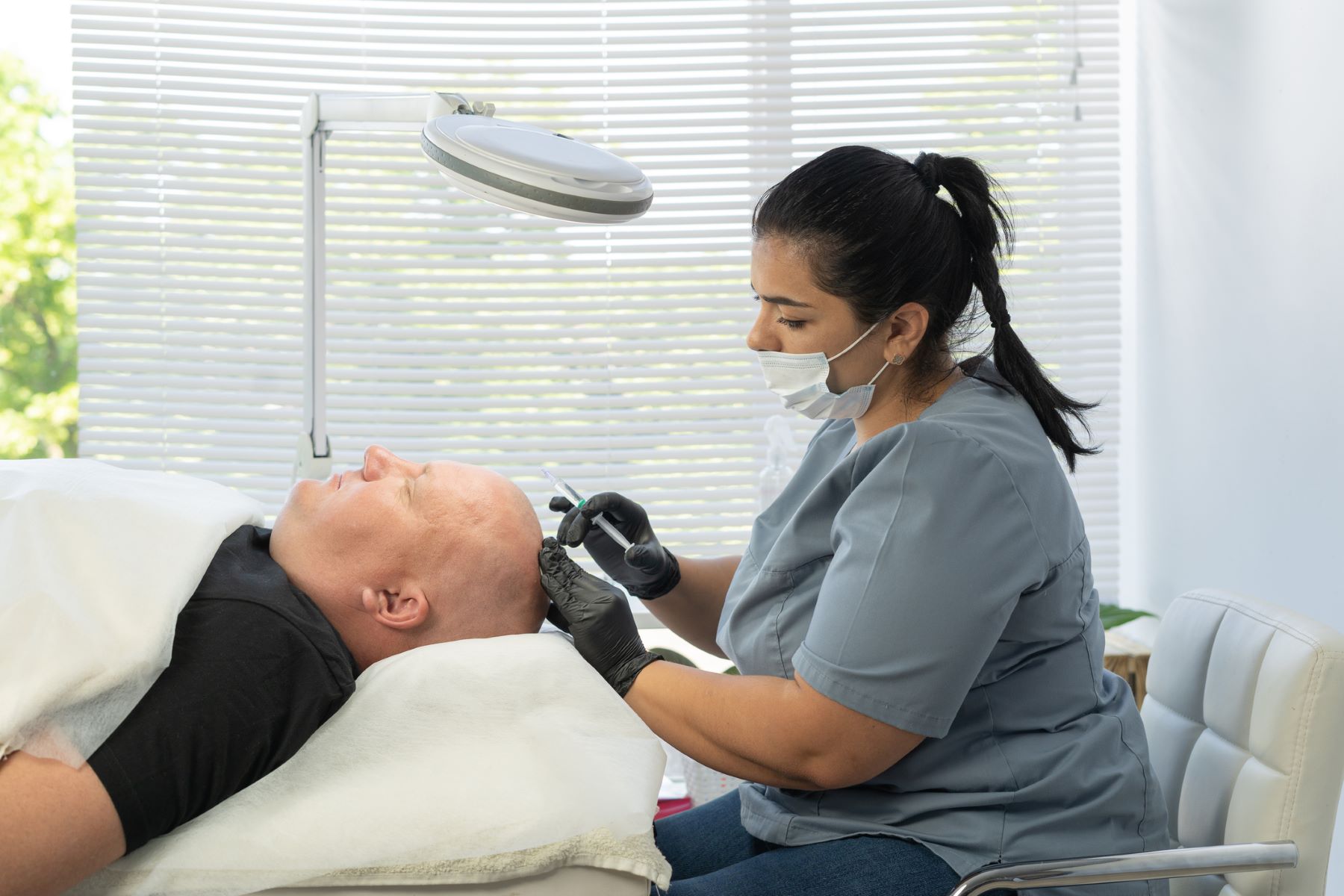 Man getting treatment for alopecia