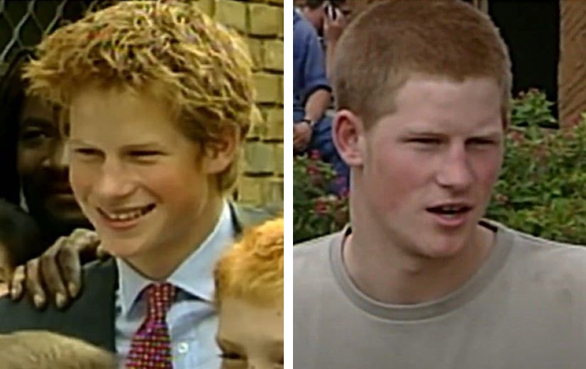 Prince Harry in 2002 (left) and 2004 (right)