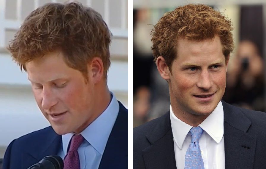 Prince Harry in 2010 (left) and 2011 (right)