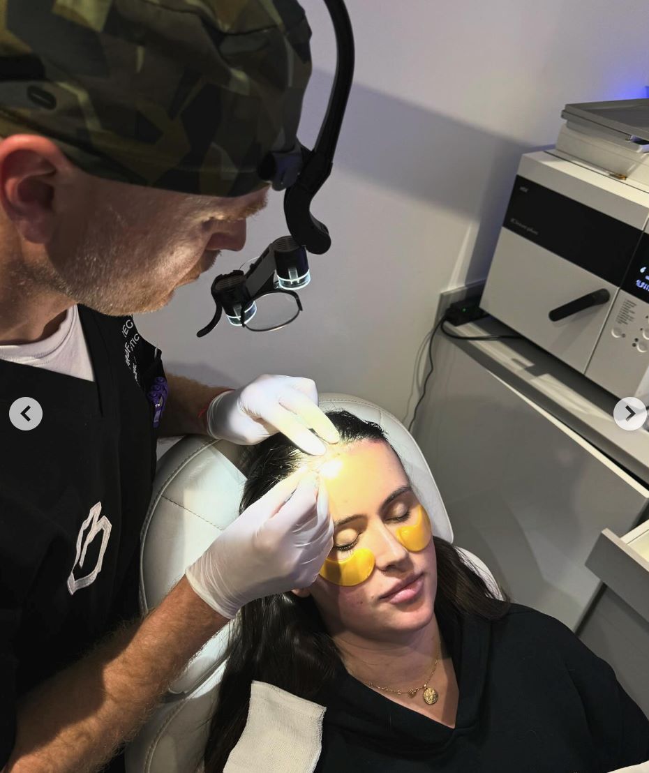 Beth Halsey having forehead reduction surgery