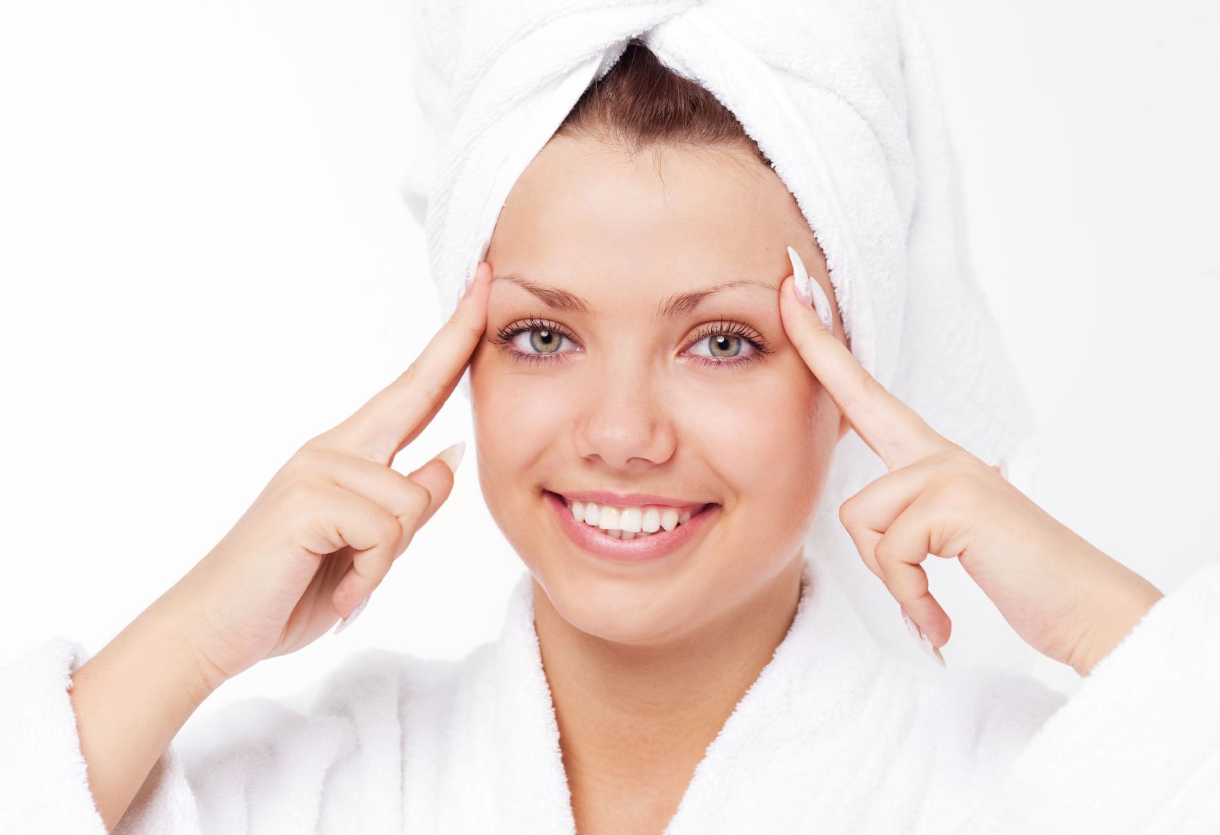 Woman massaging her temples