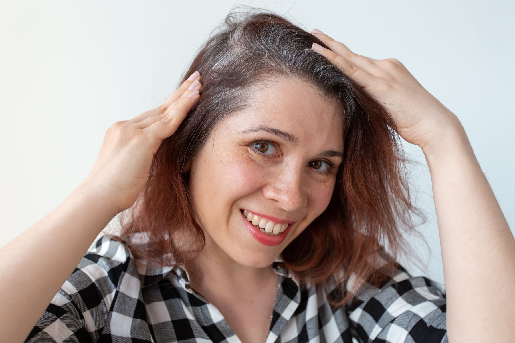 Woman who stopped colouring her grey hair