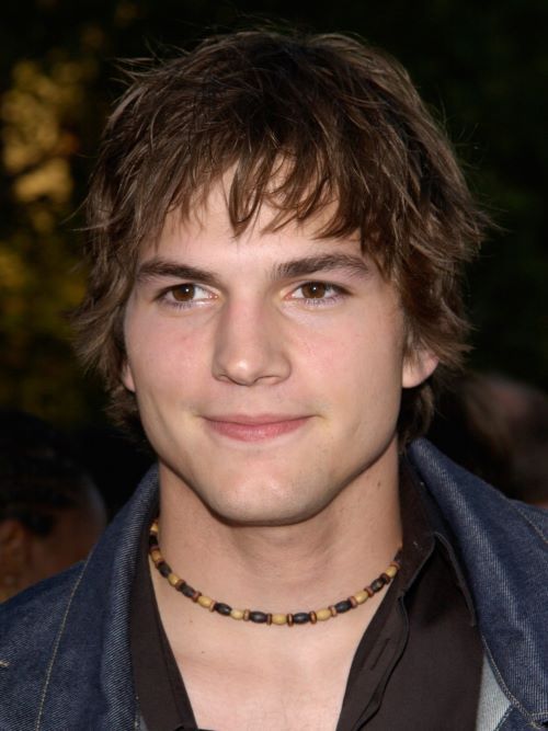 Ashton Kutcher with wispy bangs