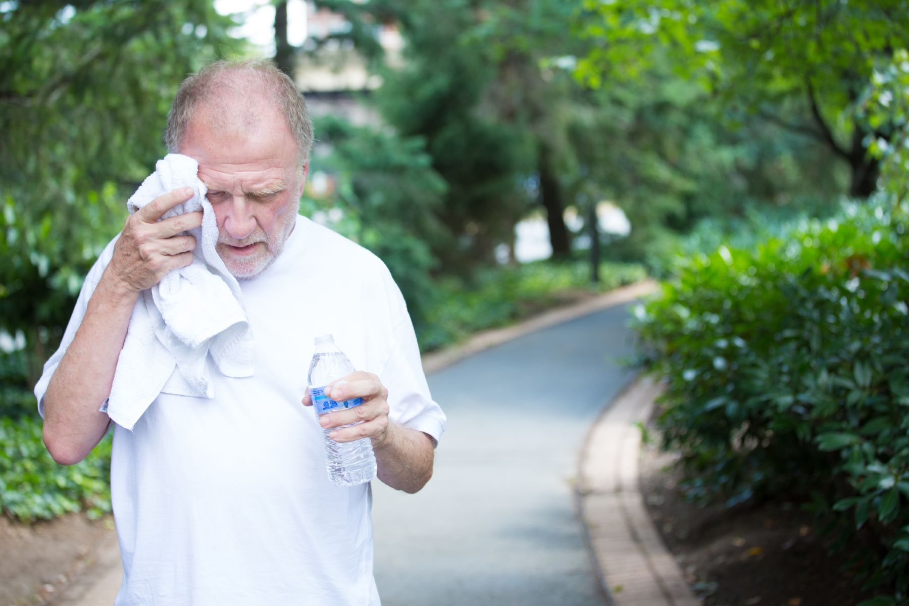 Dehydrated man with hair loss