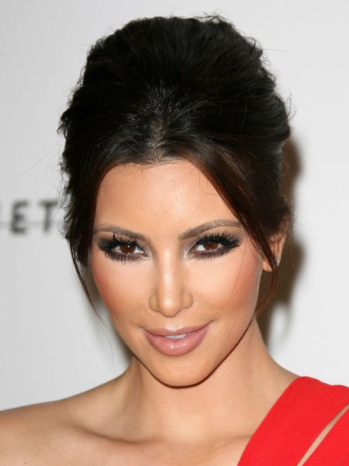 Kim Kardashian wearing an updo