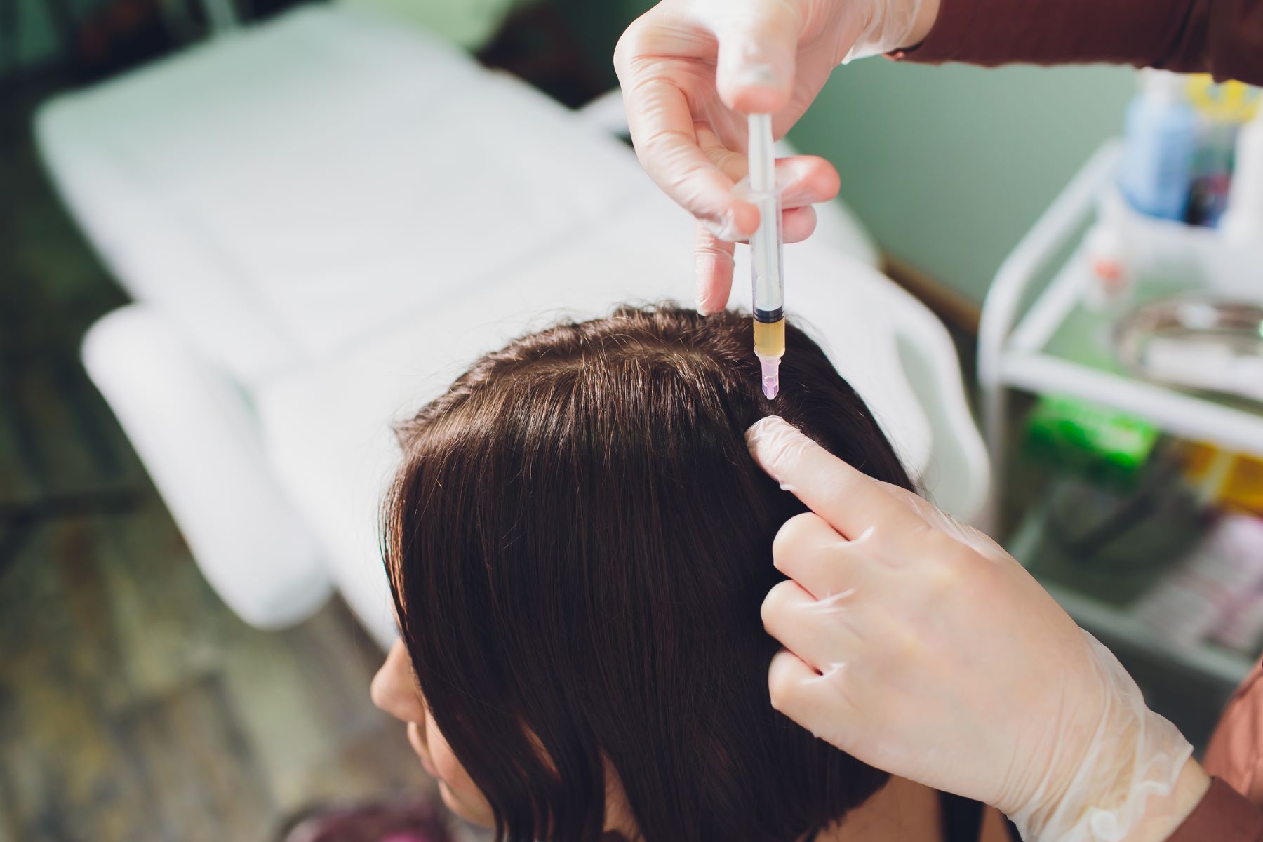 Patient getting platelet-rich plasma therapy