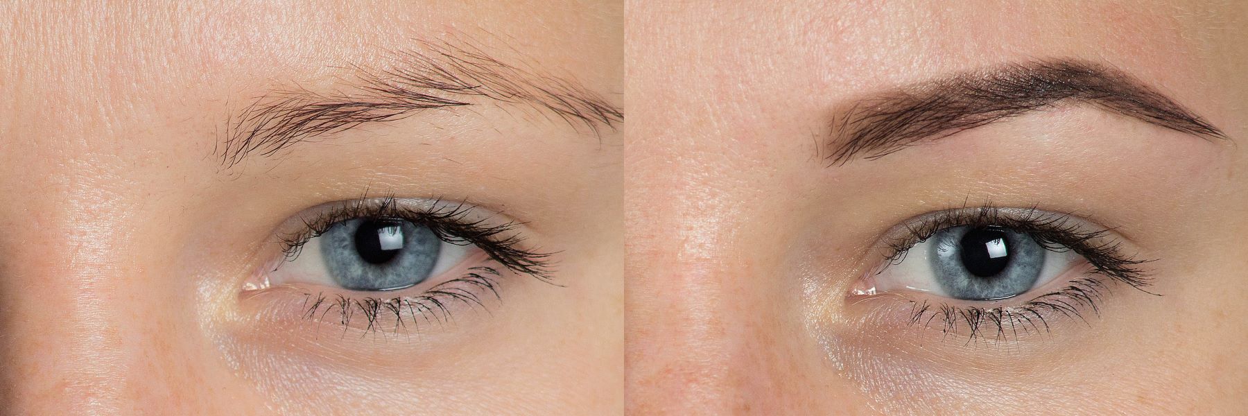 Sparse eyebrows before and after eyebrow treatments