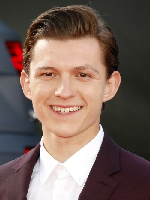 Tom Holland wearing slicked back hair