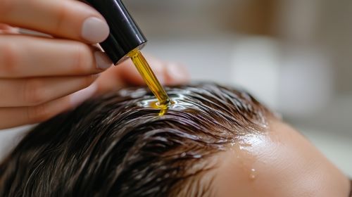 Topical application of pumpkin seed oil to scalp