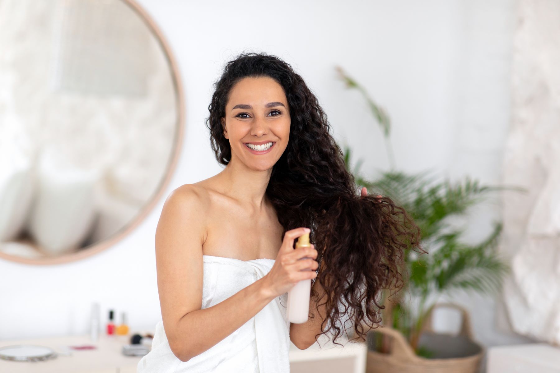 Woman caring for her type 3 hair