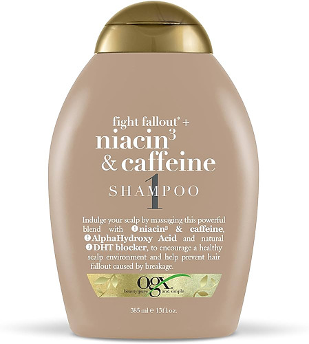 Niacin and caffeine shampoo