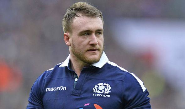 Stuart Hogg playing rugby