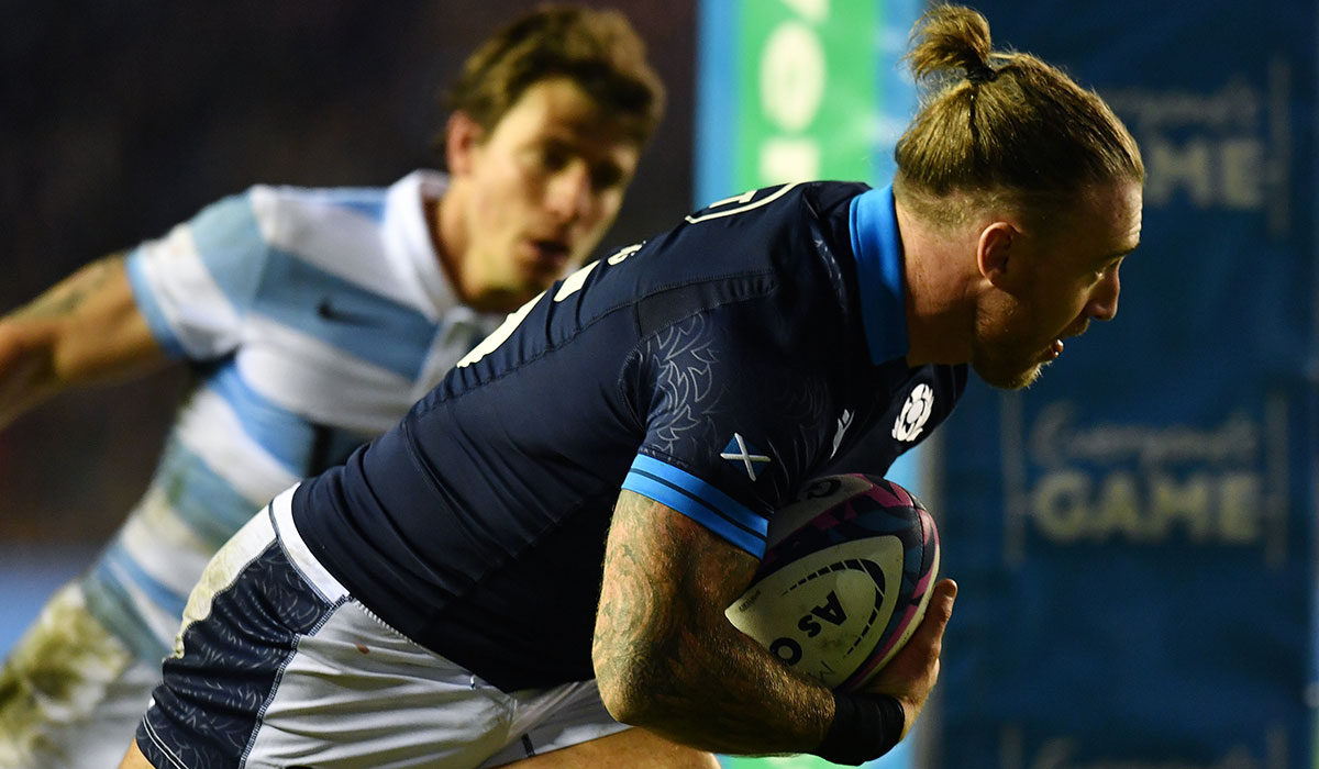 Stuart Hogg with a man bun