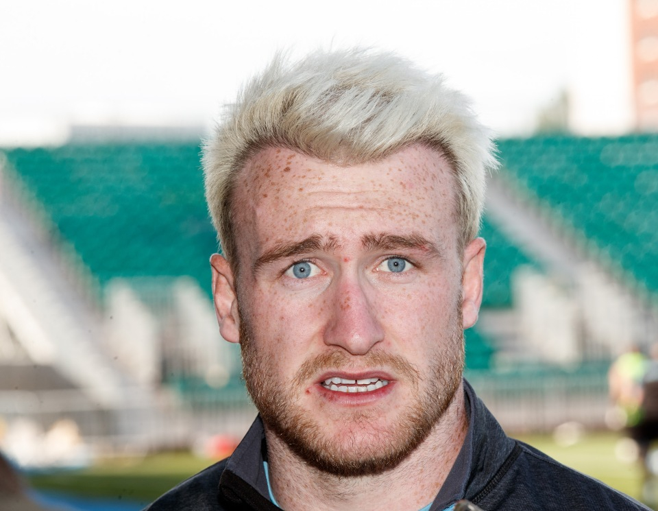 Stuart Hogg with bleached hair