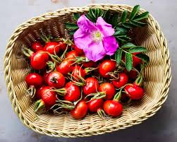 a basket of rosehips