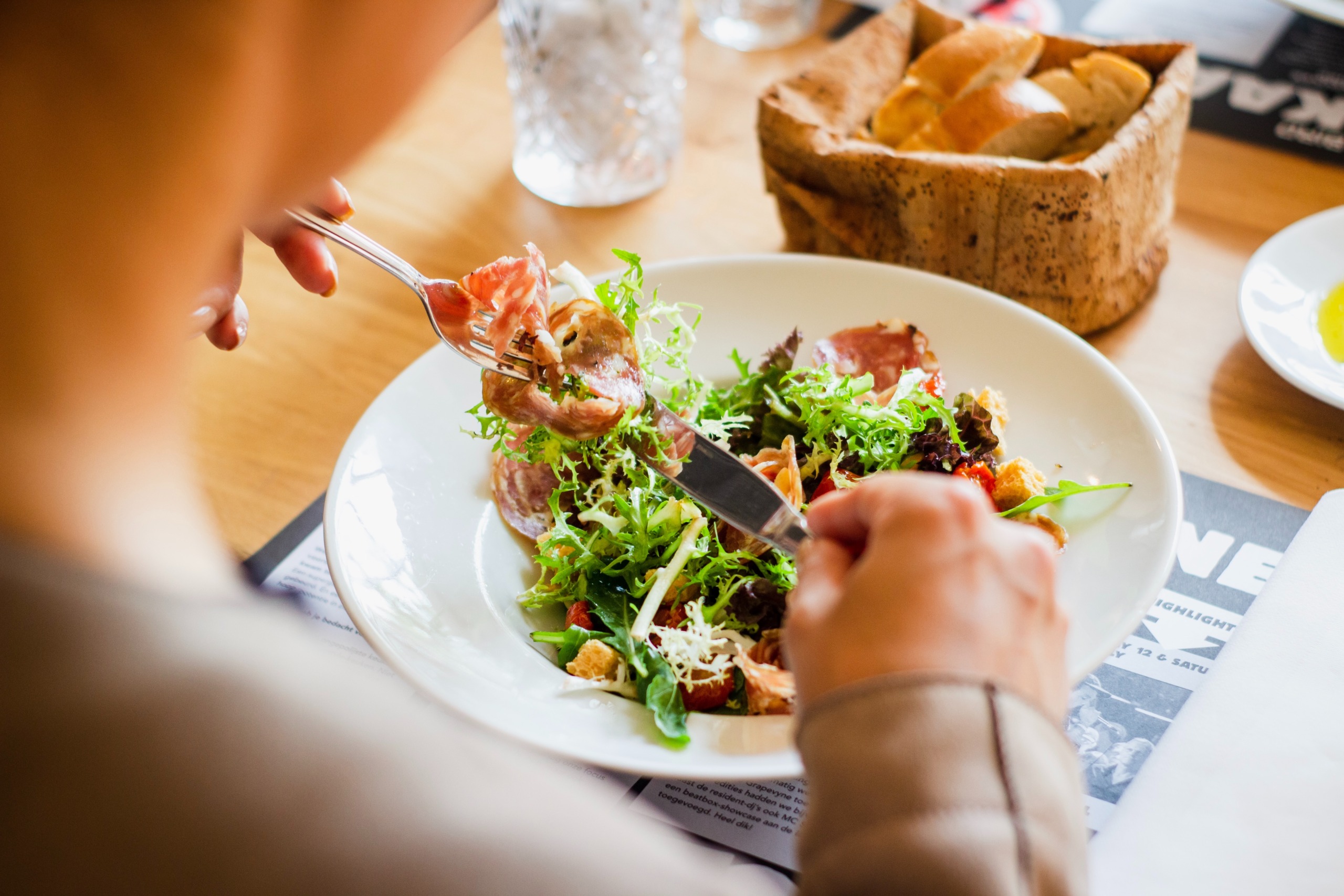 Person eating a healthy meal